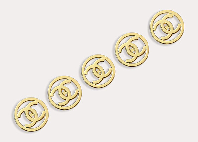 Фото ткани Пуговица круглая тип Chanel (металл), цвет - золотой
