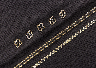 Фото ткани Ткань тип Chanel, цвет - черный