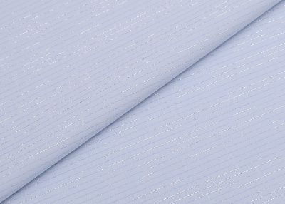 Фото ткани Хлопковая ткань с люрексом в полоску, цвет - голубой