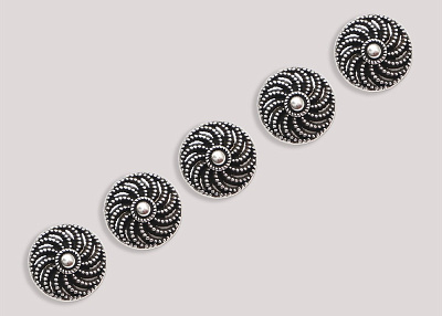 Фото ткани Пуговица круглая (металл), цвет - серебро