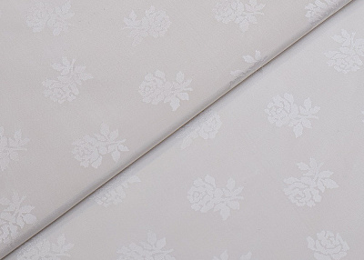 Фото ткани Шелковая тафта с розами, цвет - кремовый