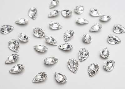 Фото ткани Стразы, цвет - белый