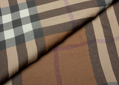 Фото ткани Шифон тип Burberry, цвет - коричневый, черный, бордовый, клетка