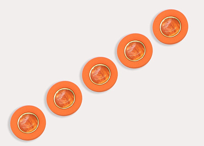 Фото ткани Пуговица круглая, цвет - оранжевый