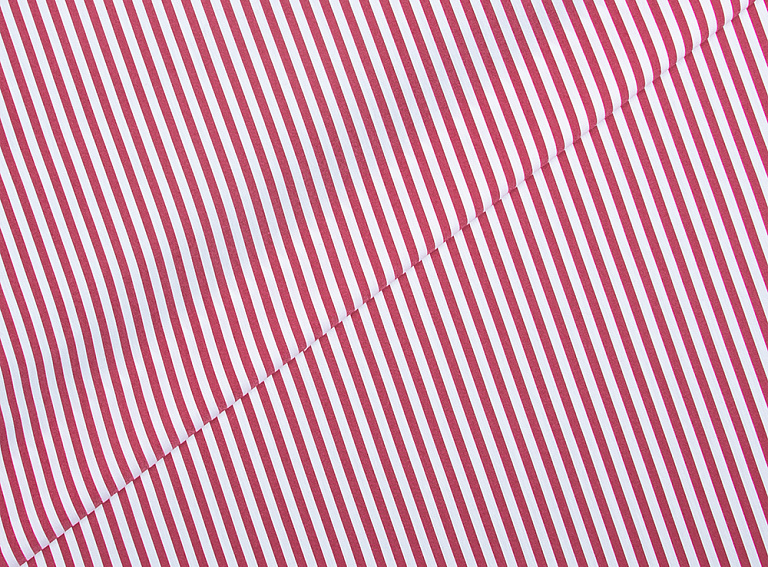 Фото ткани Хлопковая ткань, цвет - красный, белый, полоска