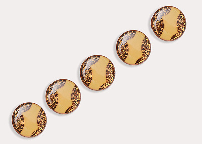 Фото ткани Пуговица круглая, цвет - желтый и золотой