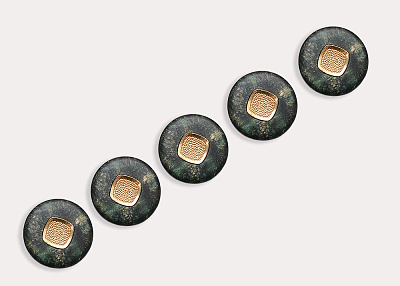 Фото ткани Пуговица круглая (пластик), цвет - зеленый