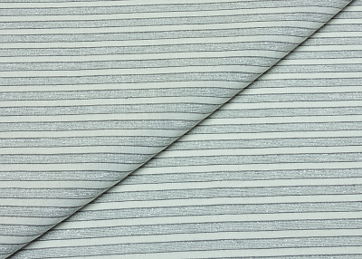 Фото ткани Хлопковая ткань тип Brunello Cucinelli, цвет - серебро, молочный, полоска