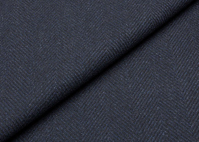 Фото ткани Кашемировая ткань тип Loro Piana, цвет - синий, черный, темно-синий, елочка