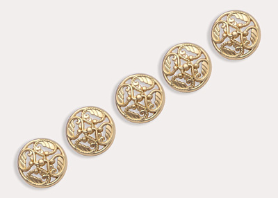 Фото ткани Пуговица узорная, цвет - золотой