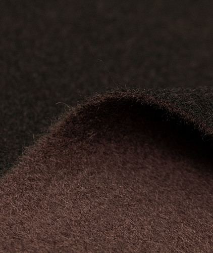Кашемировая ткань тип Loro Piana (дабл), цвет - коричневый и черный. Изображение 2
