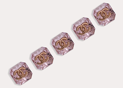 Фото ткани Пуговица тип Chanel, цвет - розовый