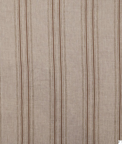 Льняная ткань тип Brunello Cucinelli с рисунком, цвет - бежевый и полоска. Изображение 5