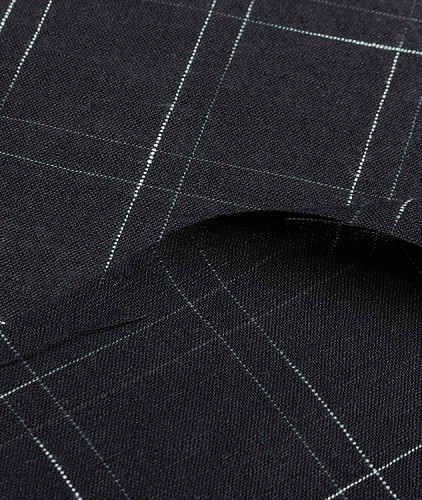 Хлопковая ткань тип Armani в клетку, цвет - черный, молочный. Изображение 2
