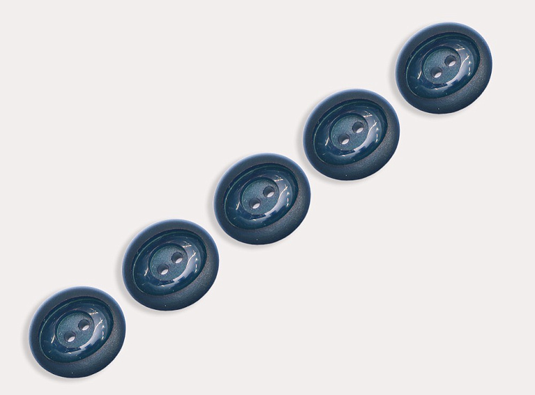 Фото ткани Пуговица круглая (пластик), цвет - синий и темно-синий