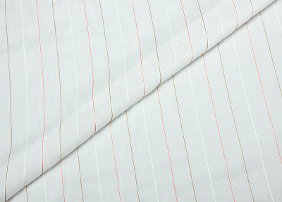 Фото ткани Батист, цвет - белый, молочный, полоска