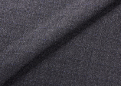 Фото ткани Костюмная шерсть, цвет - темно-серый, клетка