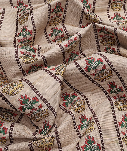 Жаккард стиль Dolce&Gabbana с рисунком, цвет - бежевый, полоска, цветы. Изображение 3