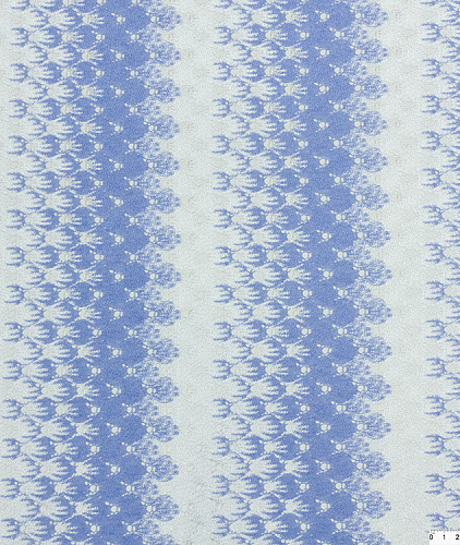 Хлопковый трикотаж тип Missoni с рисунком, цвет - белый, голубой, полоска. Изображение 6