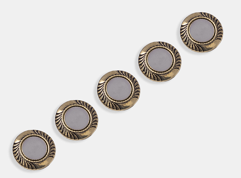 Фото ткани Пуговица круглая, цвет - золотой