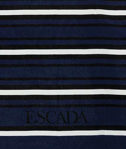 Натуральный шелк тип Escada (купон), цвет - синий, белый. Изображение 6