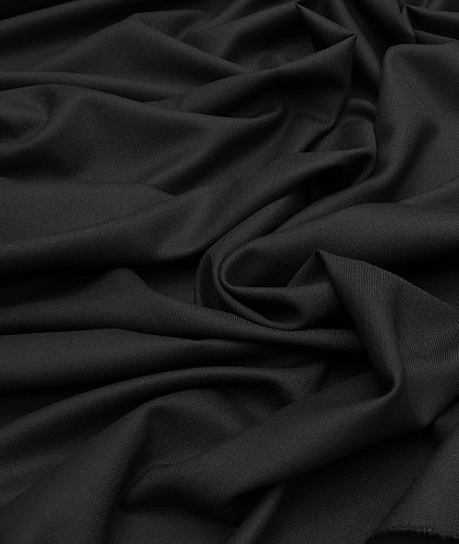 Шерстяная ткань, цвет - черный. Изображение 3