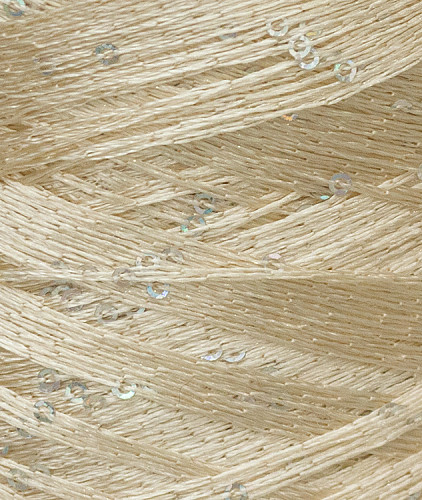 Пряжа с пайетками (100гр), цвет - бежевый. Изображение 2