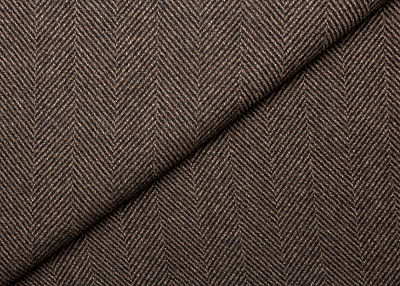 Фото ткани Кашемировая ткань тип Loro Piana, цвет - коричневый, черный, елочка