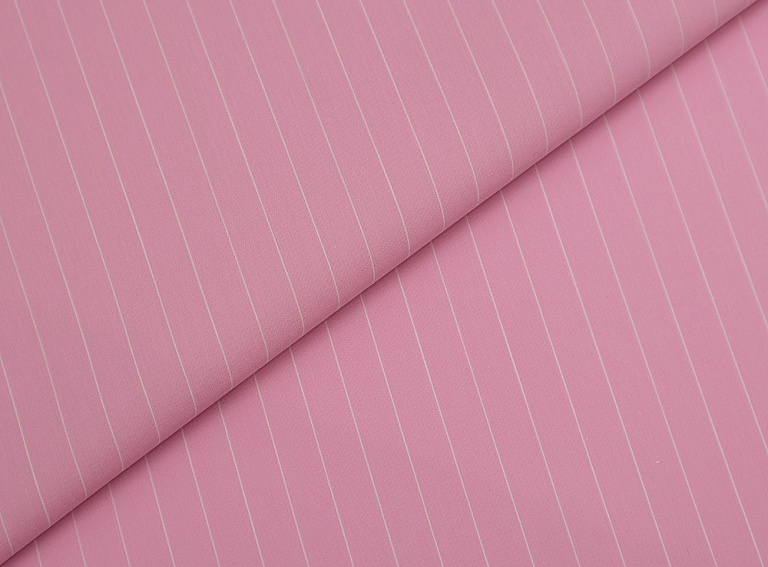 Фото ткани Хлопковая ткань в полоску, цвет - розовый
