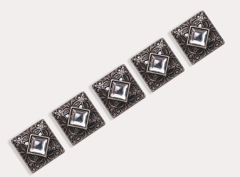 Фото ткани Пуговица квадратная (металл), цвет - бронза