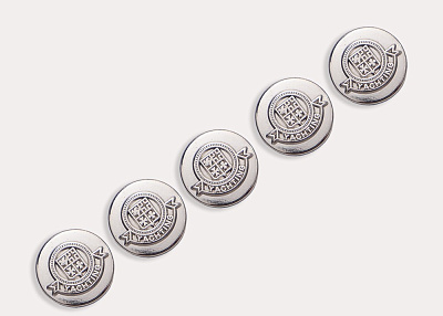 Фото ткани Пуговица круглая (металл), цвет - серебро