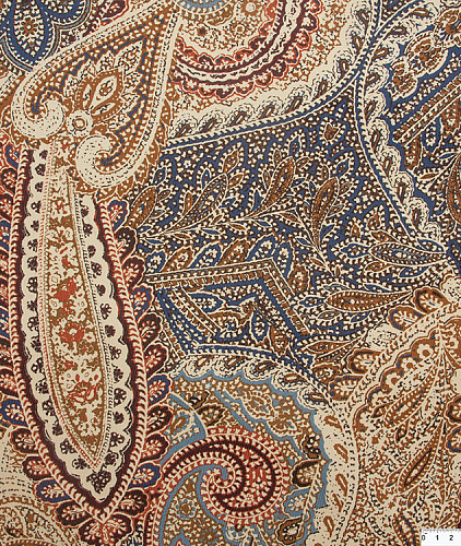 Вельвет тип Etro, цвет - бежевый, синий, коричневый, голубой, кирпичный, пейсли. Изображение 2