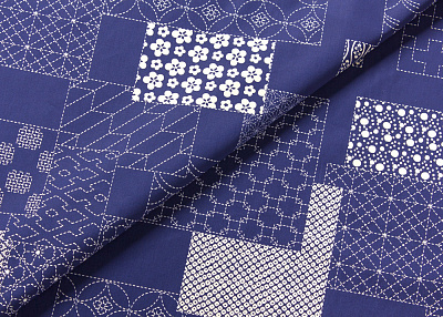 Фото ткани Хлопковая ткань с рисунком, цвет - синий