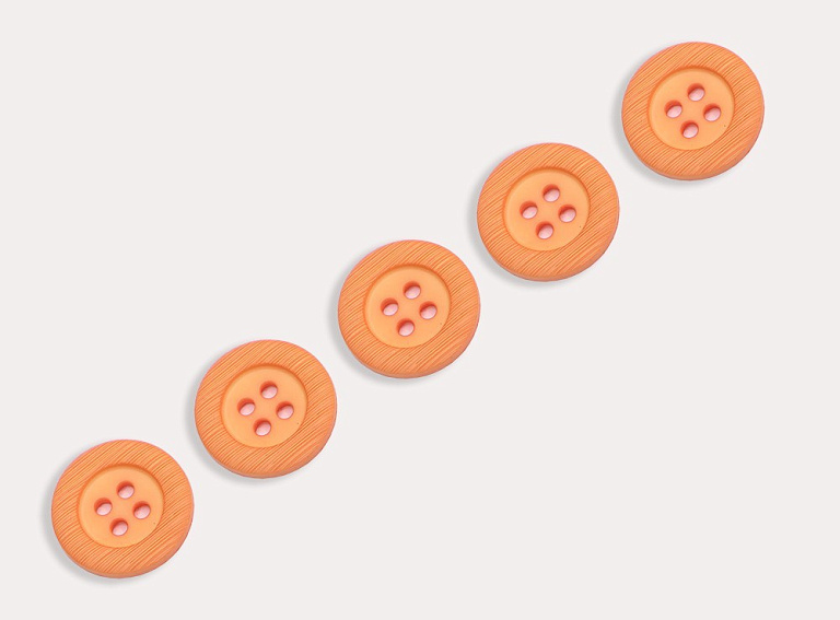 Фото ткани Пуговица круглая, цвет - оранжевый