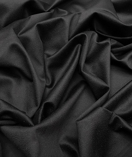 Кашемировая ткань тип Ermenegildo Zegna (на мембране), цвет - черный. Изображение 3