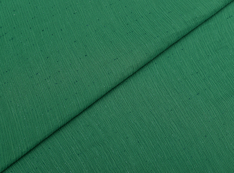 Фото ткани Натуральный шелк крэш с блеском (дубль), цвет - зеленый