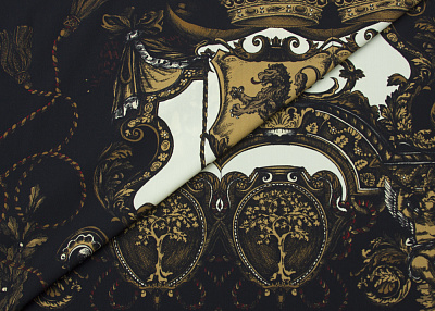 Фото ткани Шерстяная ткань тип Dolce&Gabbana (купон), цвет - черный