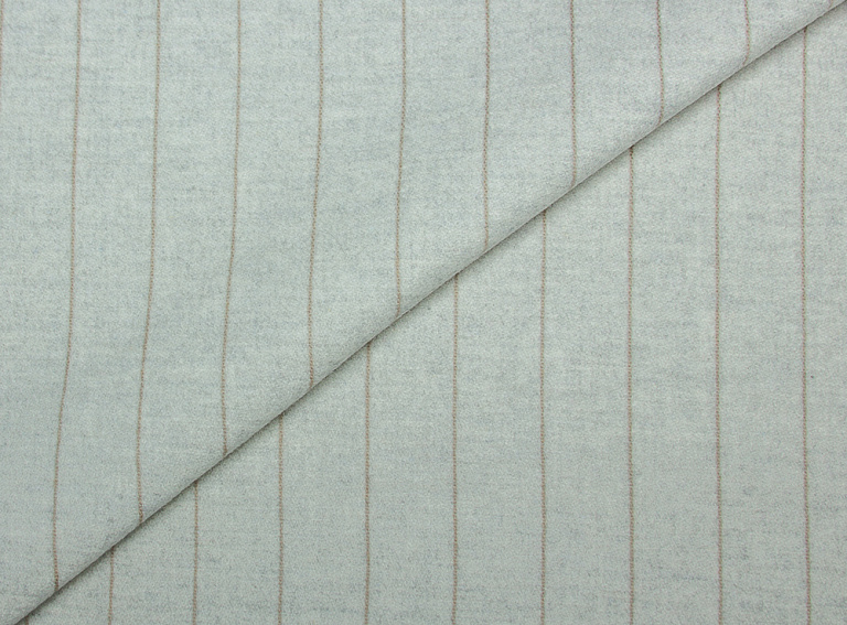 Фото ткани Кашемировая ткань тип Loro Piana, цвет - бежевый, серый, полоска (дубль)