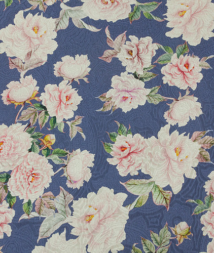 Жаккард тип Dolce&Gabbana с цветами, цвет - голубой, розовый, зеленый. Изображение 5