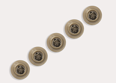 Фото ткани Пуговица с гербом, цвет - бежевый