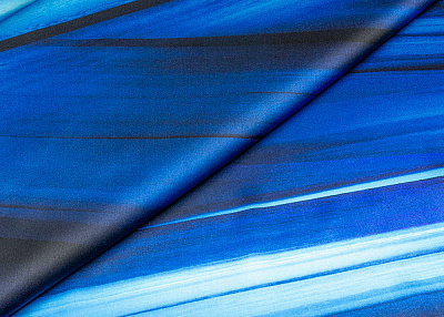 Фото ткани Натуральный шелк, цвет - синий, рисунок