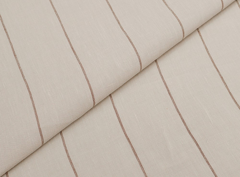 Фото ткани Льняная ткань тип Brunello Cucinelli с рисунком, цвет - бежевый и полоска