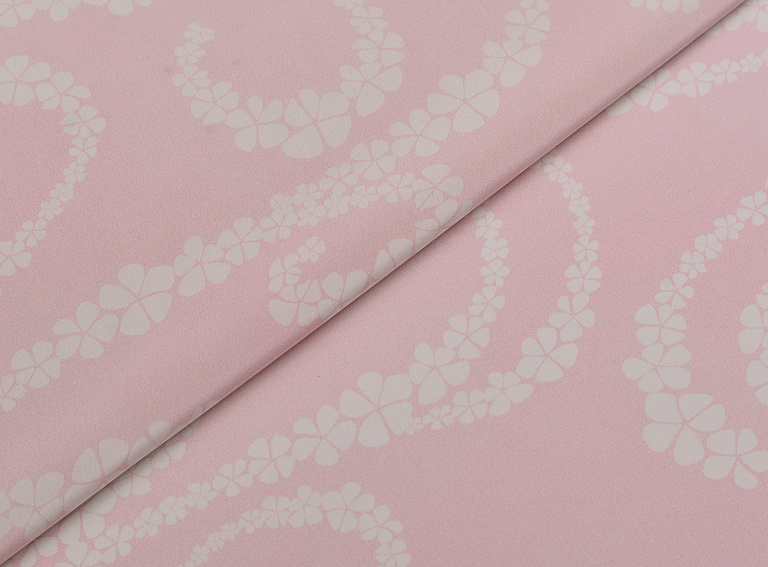 Фото ткани Натуральный шелк тип Chanel с рисунком, цвет - розовый