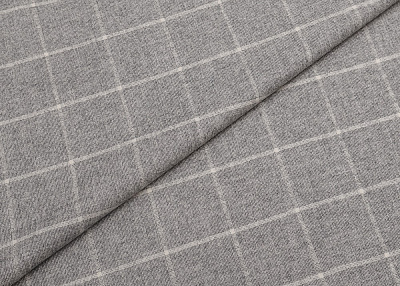 Фото ткани Шерстяная ткань с люрексом в клетку, цвет - серый