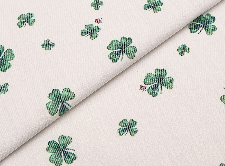 Фото ткани Хлопковая джинса клевер тип Dior, цвет - белый