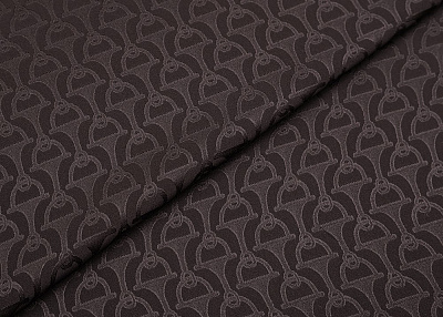 Фото ткани Жаккардовый шелк тип Hermes, цвет - коричневый