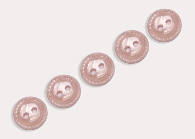 Фото ткани Пуговица круглая (пластик), цвет - розовый