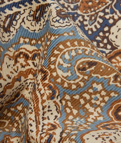 Вельвет тип Etro, цвет - бежевый, синий, коричневый, голубой, кирпичный, пейсли. Изображение 5