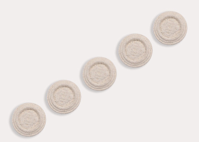 Фото ткани Пуговица круглая, цвет - молочный