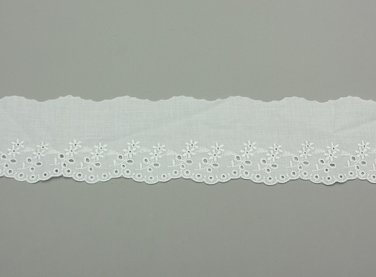 Фото ткани Кружево хлопковое, цвет - белый